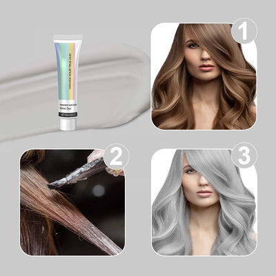 2-in-1 Natural Essence Extract Silver Hair Dye Long Lasting
