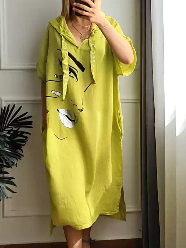 Hoodie Dress With Floral Print Perfect For Spring Summer Wear