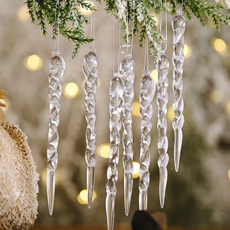 Faux Icicle Christmas Ornaments Winter Tree Decorations For Holidays