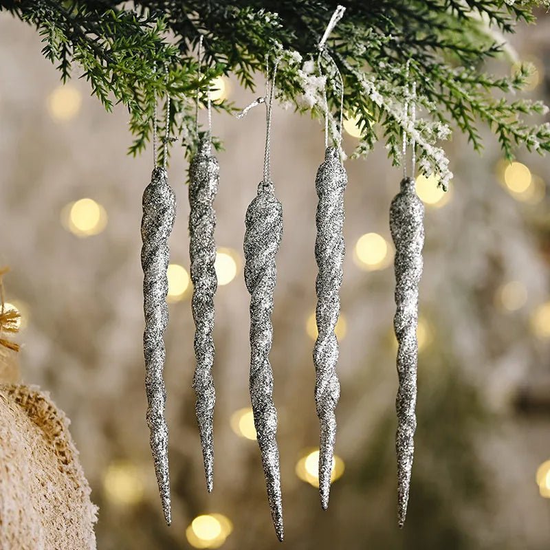 Faux Icicle Christmas Ornaments Winter Tree Decorations For Holidays