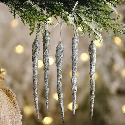 Faux Icicle Christmas Ornaments Winter Tree Decorations For Holidays