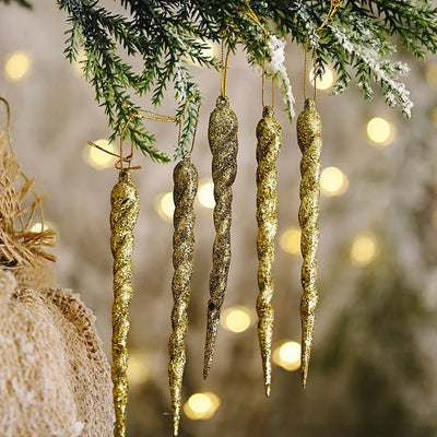 Faux Icicle Christmas Ornaments Winter Tree Decorations For Holidays