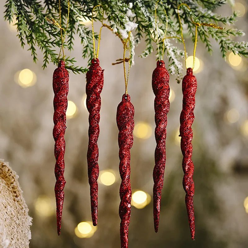 Faux Icicle Christmas Ornaments Winter Tree Decorations For Holidays