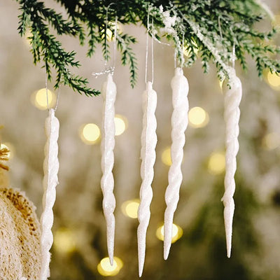 Faux Icicle Christmas Ornaments Winter Tree Decorations For Holidays