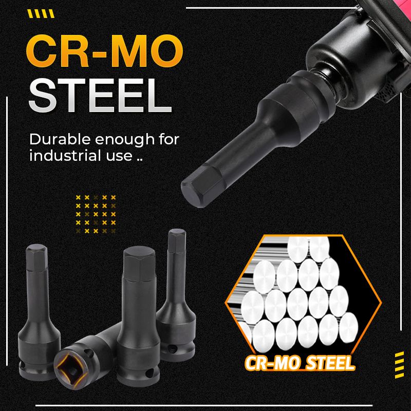 1/2 Inch Pneumatic Wrench Hex Bits Set For Durable Performance