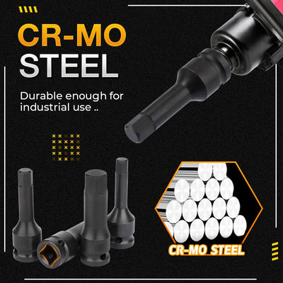 1/2 Inch Pneumatic Wrench Hex Bits Set For Durable Performance