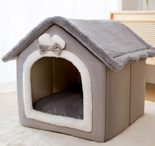 Foldable Dog House Warm Removable Nest Enclosed Pet Bed Sofa