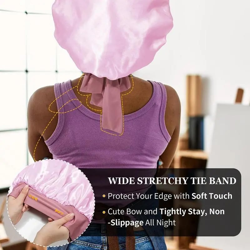 Layered Satin Hair Bonnet For Smooth Hair Care And Protection