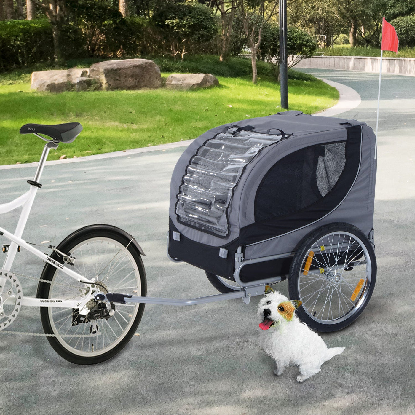 Pet Bicycle Trailer Lightweight Foldable Safe Carrier For Pets