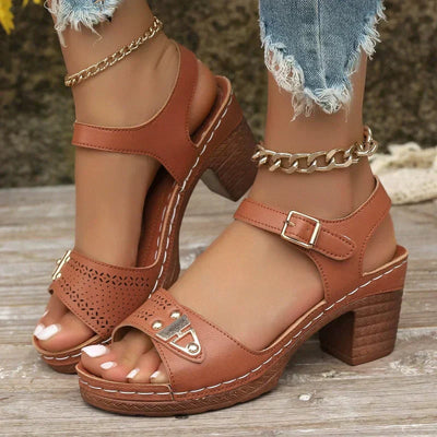 Elegant Women's Block Heel Sandals Stylish Comfortable Design