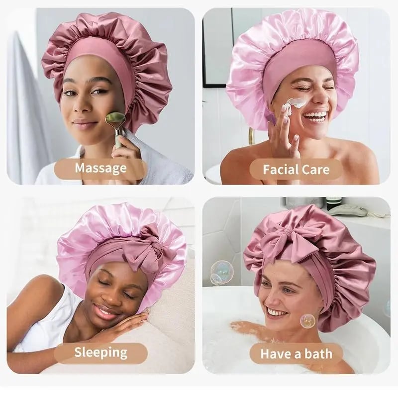 Layered Satin Hair Bonnet For Smooth Hair Care And Protection