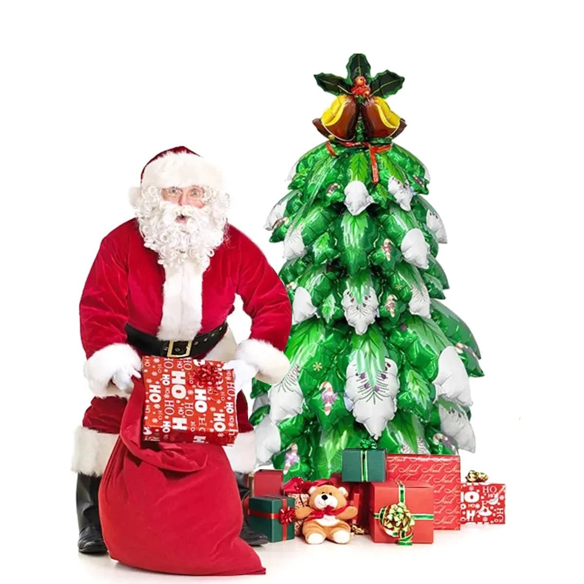 Standing Christmas Tree Balloon Shimmering Aluminum Film Holiday Decoration