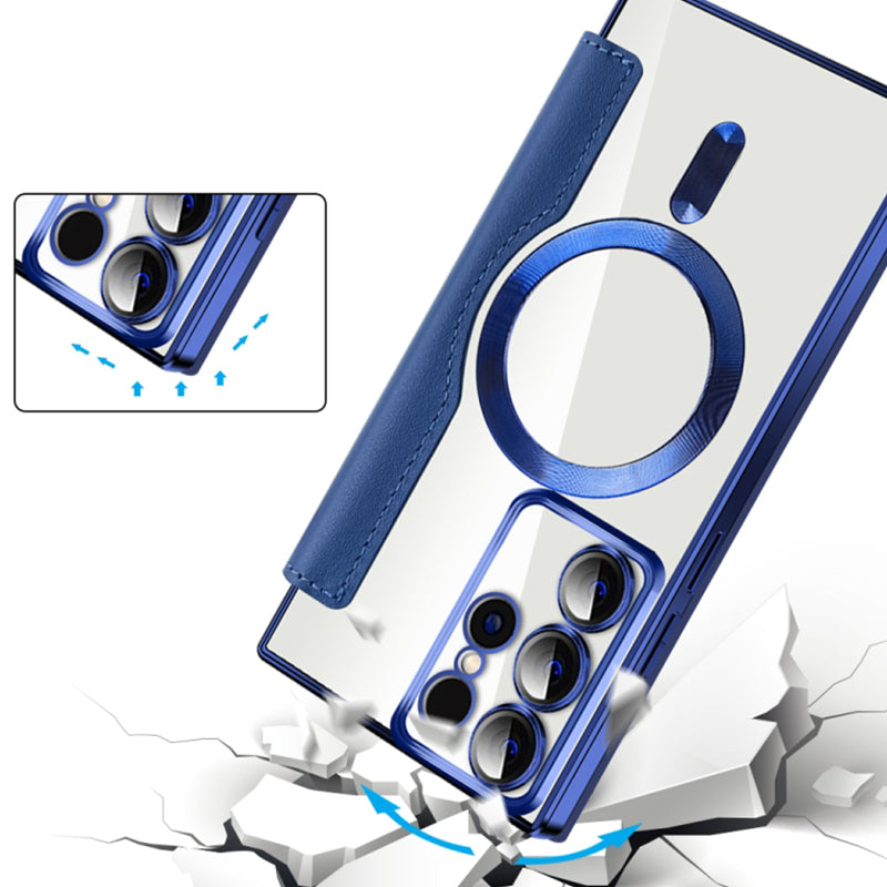Leather Flip Phone Case For Samsung With Textured Design