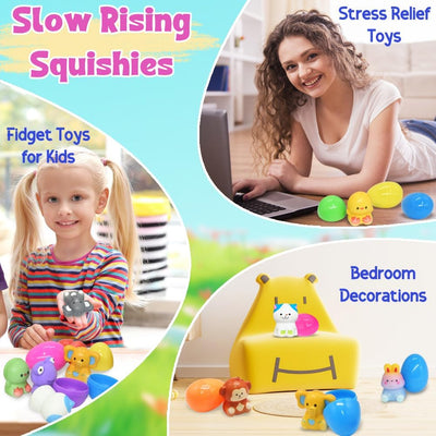 24 PCS Easter Squishy Toys Prefilled Slow Rising Eggs Set