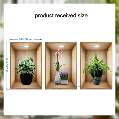 Simulated Plant Flowers 3D Photo Frame Wall Sticker Decoration