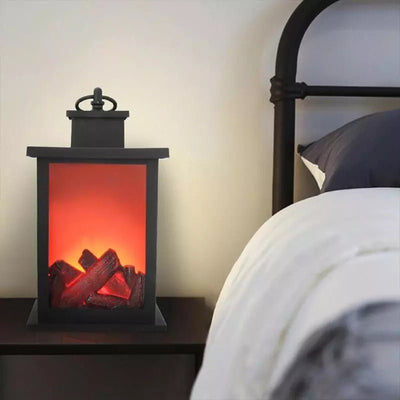 Fireplace Lantern Lamp LED Hanging Decorative Simulation Light