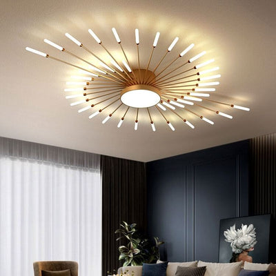 Firework Flush Ceiling Lamp LED Sputnik Flower Light For Living Room
