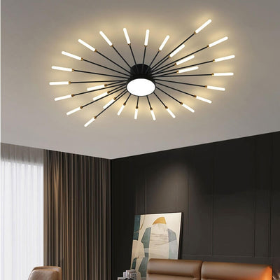 Firework Flush Ceiling Lamp LED Sputnik Flower Light For Living Room