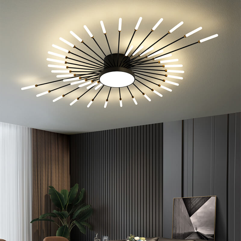 Firework Flush Ceiling Lamp LED Sputnik Flower Light For Living Room