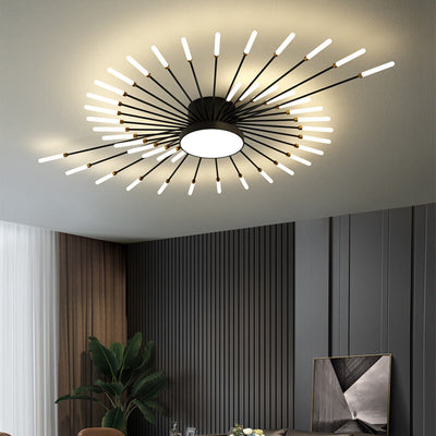Firework Flush Ceiling Lamp LED Sputnik Flower Light For Living Room
