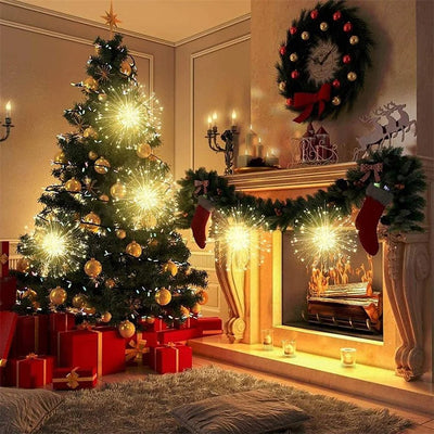 Fireworks Outdoor Christmas String Lights For Garden Party Decor