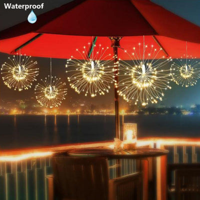Fireworks Outdoor Christmas String Lights For Garden Party Decor