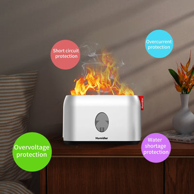 Flame Mist Humidifier With Warm Air Diffuser For Home Use