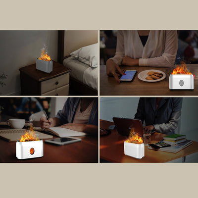 Flame Mist Humidifier With Warm Air Diffuser For Home Use