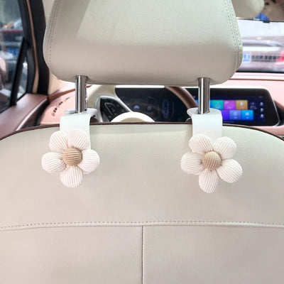 Floral Car Seat Hooks Stylish Backseat Accessories For Bags Clothes