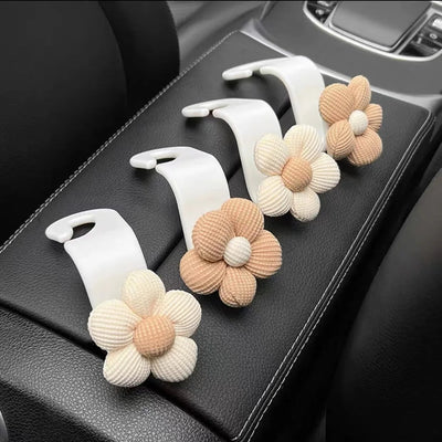 Floral Car Seat Hooks Stylish Backseat Accessories For Bags Clothes