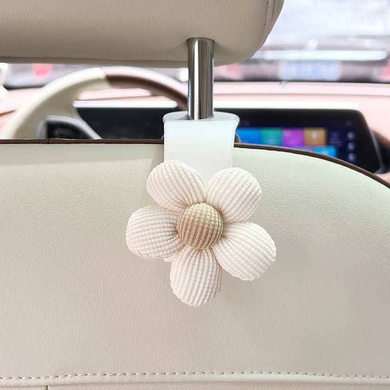 Floral Car Seat Hooks Stylish Backseat Accessories For Bags Clothes
