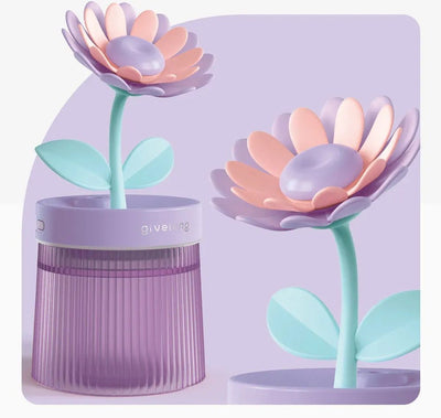 Flower Air Humidifier USB Aromatherapy Diffuser With Light For Bedroom Car Desk