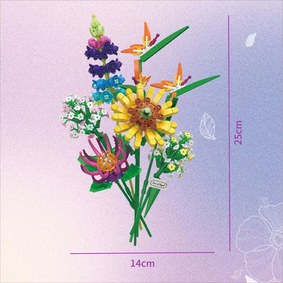 Flower Bouquet Mini Blocks 3D Puzzle Creative Building Fun Gift