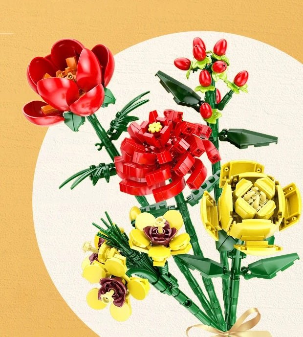 Flower Bouquet Mini Blocks 3D Puzzle Creative Building Fun Gift