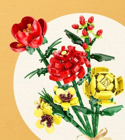 Flower Bouquet Mini Blocks 3D Puzzle Creative Building Fun Gift