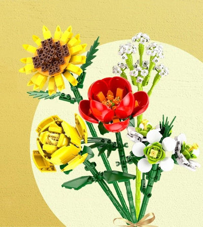 Flower Bouquet Mini Blocks 3D Puzzle Creative Building Fun Gift