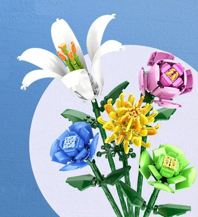 Flower Bouquet Mini Blocks 3D Puzzle Creative Building Fun Gift