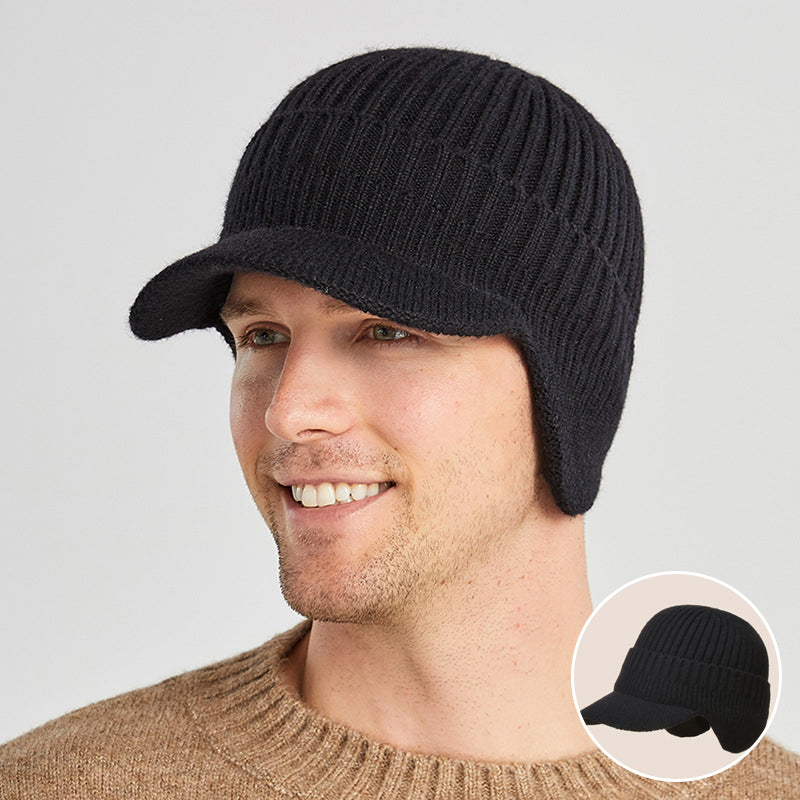 Knitted Winter Hat With Elastic Ear Protection For Outdoor Riding