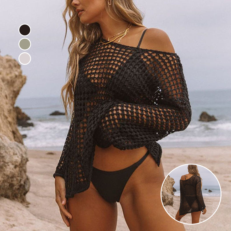 Women's Crochet Cover Up Hollow Out Beachwear Summer Top