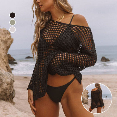 Women's Crochet Cover Up Hollow Out Beachwear Summer Top