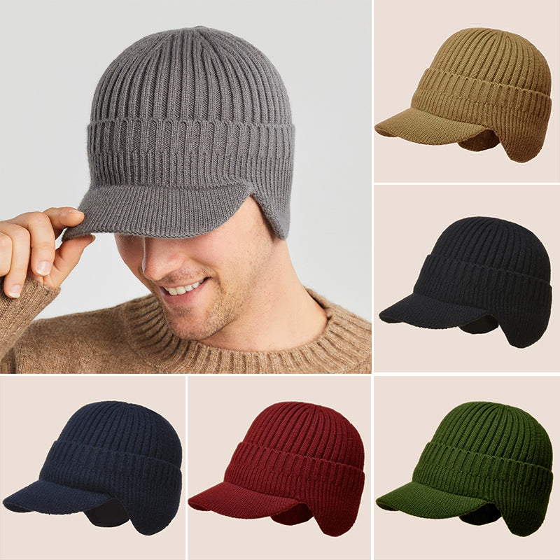 Knitted Winter Hat With Elastic Ear Protection For Outdoor Riding