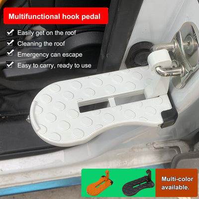 Foldable Car Door Step Pedal With Universal Latch Hook Accessory