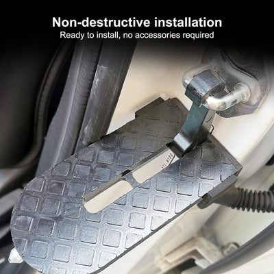 Foldable Car Door Step Pedal With Universal Latch Hook Accessory