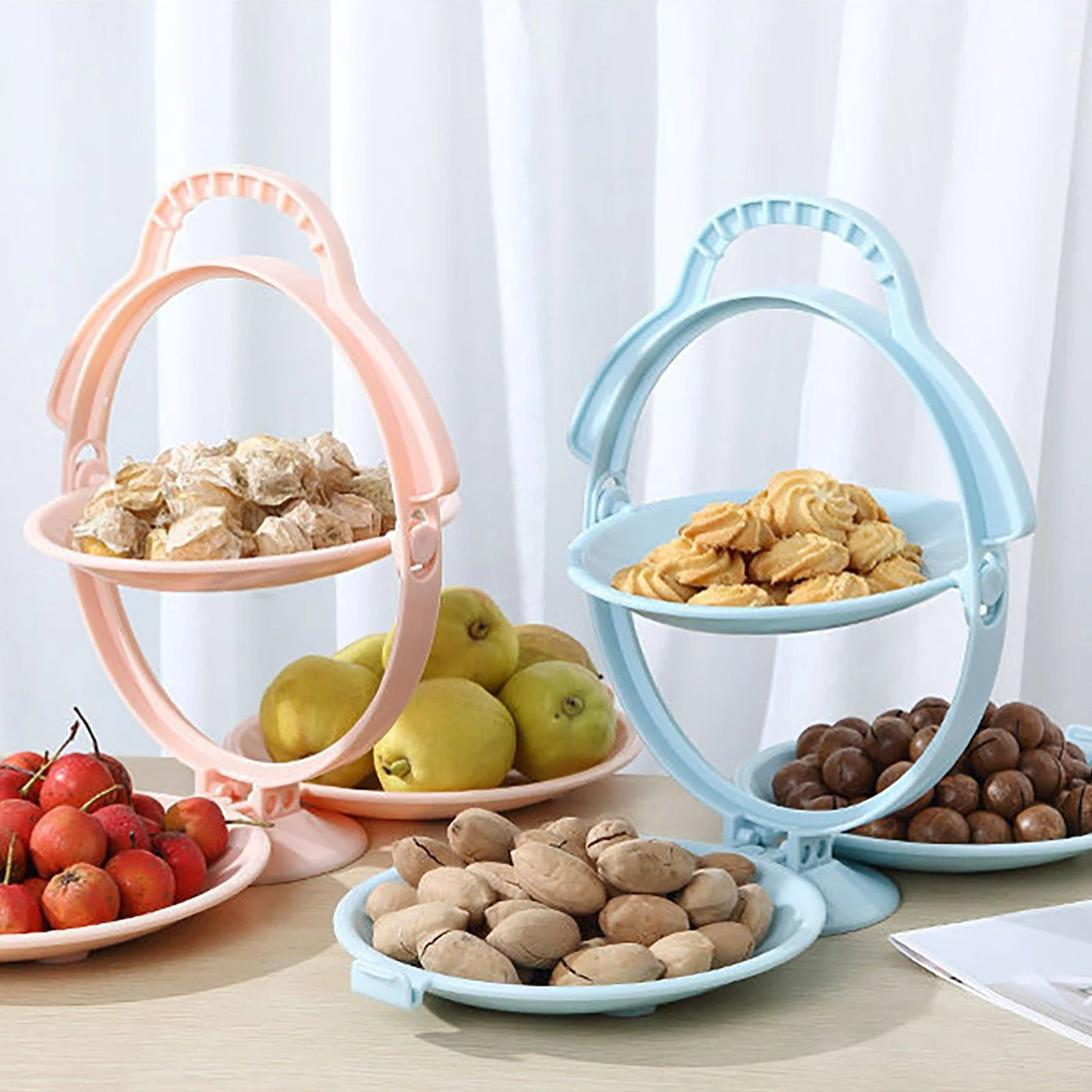 Foldable Fruit Plate Creative Tray For Dessert Display And Serving