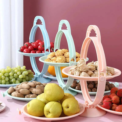 Foldable Fruit Plate Creative Tray For Dessert Display And Serving