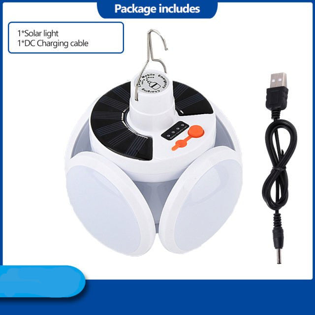 Foldable Solar Camping Lamp Portable Outdoor Rechargeable Light