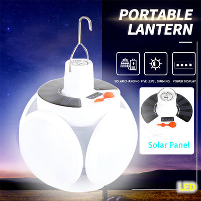 Foldable Solar Camping Lamp Portable Outdoor Rechargeable Light