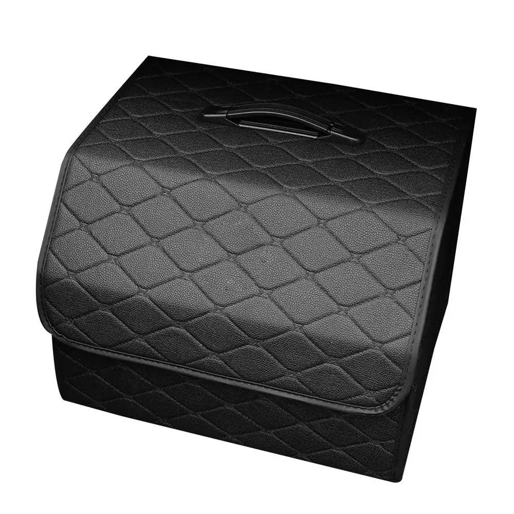 Car Trunk Organizer Large Capacity Foldable PU Leather Storage Box