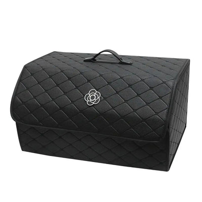 Car Trunk Organizer Large Capacity Foldable PU Leather Storage Box