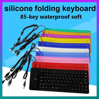 Foldable Silicone Keyboard Portable For PC Tablet Laptop Use